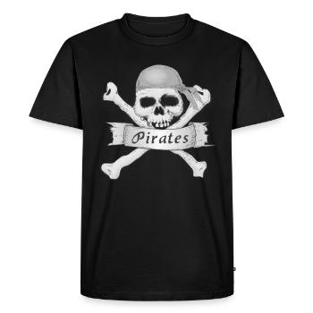 Crâne de pirate - T-shirt Premium bio Homme - noir - Devant - Nico (187cm)