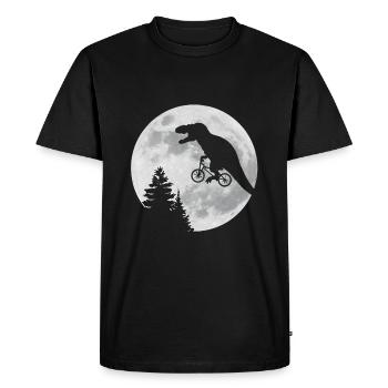 Moon Dino T-Rex vélo de dinosaure - T-shirt Premium bio Homme - noir - Devant - Nico (187cm)