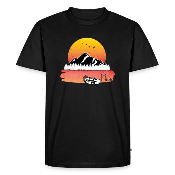 Fishing Sunset Rod Pod - Men's Premium Organic T-Shirt - black - Front - Nico (187cm)