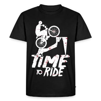 Vététistes - T-shirt Premium bio Homme - noir - Devant - Nico (187cm)