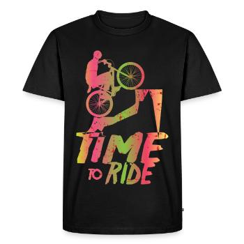 Vététistes - T-shirt Premium bio Homme - noir - Devant - Nico (187cm)