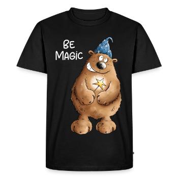 Soyez magicien magique Ours I magicien - T-shirt Premium bio Homme - noir - Devant - Nico (187cm)