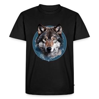 Wolf head - Men's Premium Organic T-Shirt - black - Front - Nico (187cm)