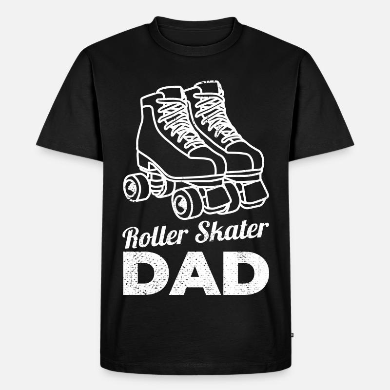 Roller Skater Vater - Männer Premium Bio T-Shirt - Schwarz