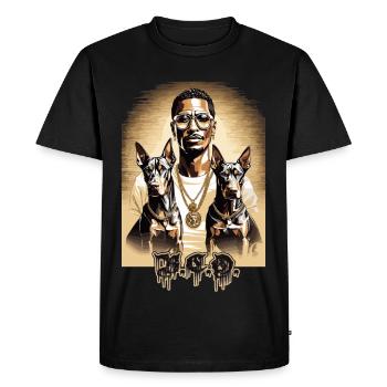 Rappeur avec Dobermans - T-shirt Premium bio Homme - noir - Devant - Nico (187cm)