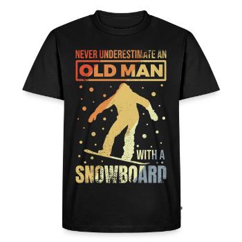 Snowboard Grandpa - Men's Premium Organic T-Shirt - black - Front - Nico (187cm)