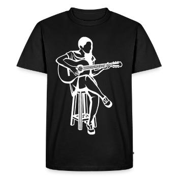 Dessin de fille de guitare - T-shirt Premium bio Homme - noir - Devant - Nico (187cm)