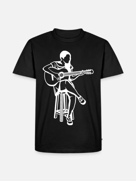 Guitar Girl Drawing - Men's Premium Organic T-Shirt - black