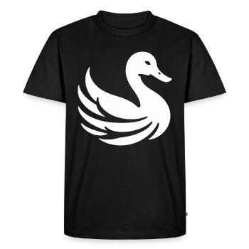 Lignes épurées : canard en silhouette minimaliste - T-shirt Premium bio Homme - noir - Devant - Nico (187cm)
