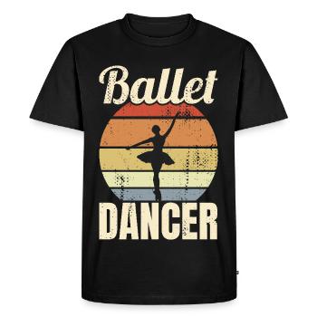 Vintage Ballet Dancer - Men's Premium Organic T-Shirt - black - Front - Nico (187cm)