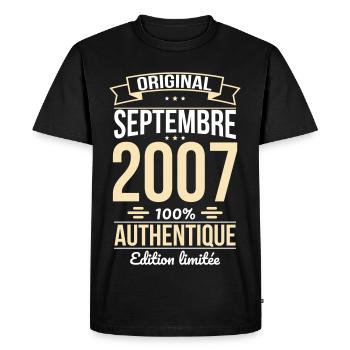18th Birthday - Original - September 2007 - Men's Premium Organic T-Shirt - black - Front - Nico (187cm)