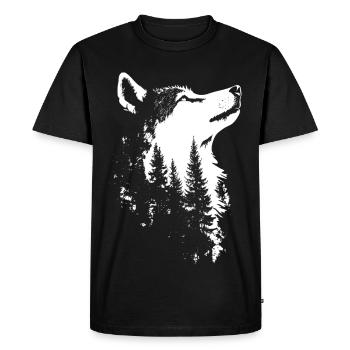 Nordic Wolf Forest Silhouette - Men's Premium Organic T-Shirt - black - Front - Nico (187cm)