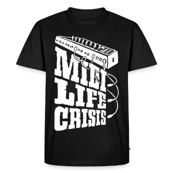 midi-life-crisis-w - Men's Premium Organic T-Shirt - black - Front - Nico (187cm)
