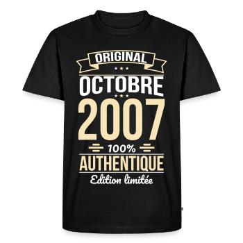 18th Birthday - Original - October 2007 - Men's Premium Organic T-Shirt - black - Front - Nico (187cm)
