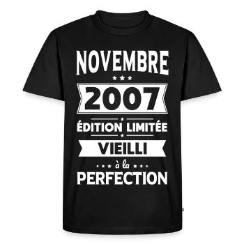 18th Birthday - November 2007 Perfection - Men's Premium Organic T-Shirt - black - Front - Nico (187cm)