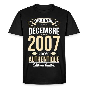 18th Birthday - Original - December 2007 - Men's Premium Organic T-Shirt - black - Front - Nico (187cm)