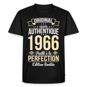 1966 – Aged to Perfection – Limited Edition - Men's Premium Organic T-Shirt - black - Front - Nico (187cm)