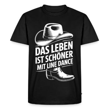 Life is more beautiful with line dancing - Men's Premium Organic T-Shirt - black - Front - Nico (187cm)