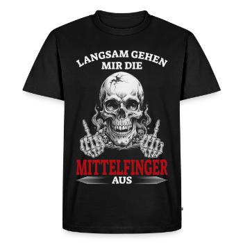 I'm slowly running out of middle fingers - Men's Premium Organic T-Shirt - black - Front - Nico (187cm)