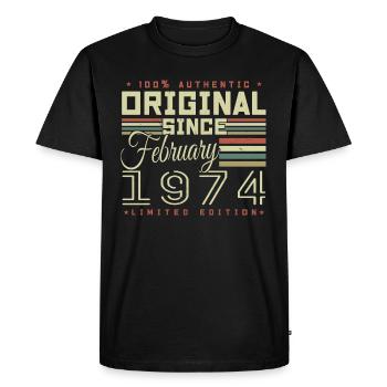 Génial Depuis Février 1974 - T-shirt Premium bio Homme - noir - Devant - Nico (187cm)