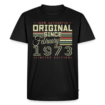 Génial Depuis Février 1973 - T-shirt Premium bio Homme - noir - Devant - Nico (187cm)