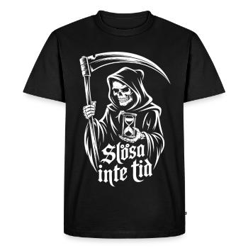 Horloge de l’Ange de la Mort – Ne Perdez Pas De Temps - T-shirt Premium bio Homme - noir - Devant - Nico (187cm)