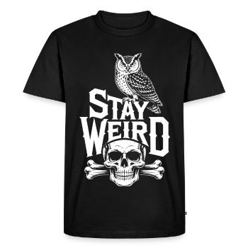 Reste un Crâne de Hibou Bizarre - T-shirt Premium bio Homme - noir - Devant - Nico (187cm)