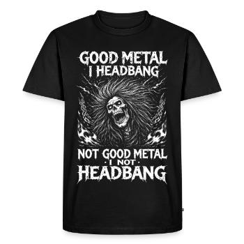 Merch du festival Drôle de Metal Headbanging - T-shirt Premium bio Homme - noir - Devant - Nico (187cm)
