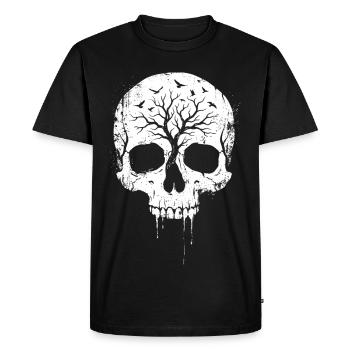 T-shirt crâne pour les fans d’art sombre - T-shirt Premium bio Homme - noir - Devant - Nico (187cm)