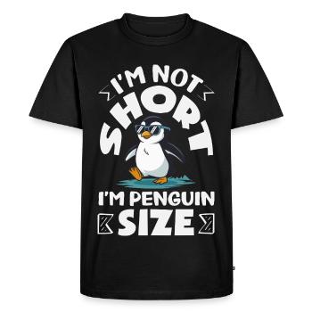 Pingouin mignon - Cadeau pour l’amoureux des manchots - T-shirt Premium bio Homme - noir - Devant - Nico (187cm)