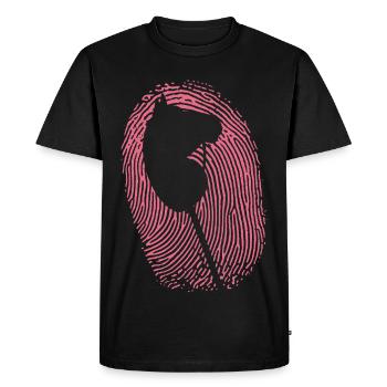Cavalier d’empreintes digitales pour cheval de loisir - T-shirt Premium bio Homme - noir - Devant - Nico (187cm)