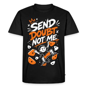 Ne m’envoie pas le doute du bloc - T-shirt Premium bio Homme - noir - Devant - Nico (187cm)