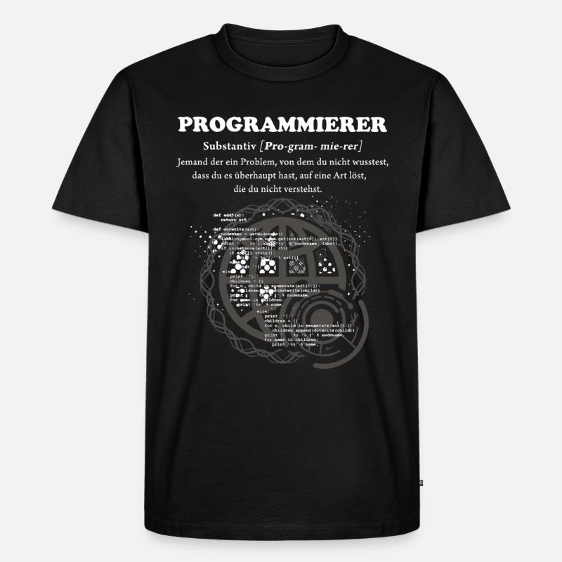 Programmierer Duden - Männer Premium Bio T-Shirt - Schwarz