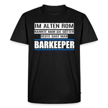 BARKEEPER - Männer Premium Bio T-Shirt - Schwarz - Vorne - Nico (187cm)