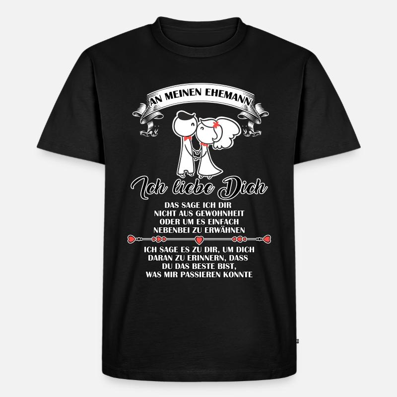 Ich liebe dich - Ehemann - Männer Premium Bio T-Shirt - Schwarz