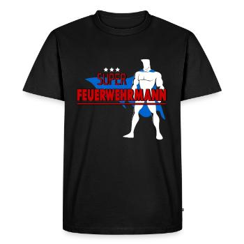 FEUERWEHRMANN - Männer Premium Bio T-Shirt - Schwarz - Vorne - Nico (187cm)