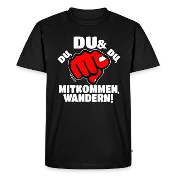 wanderern - Männer Premium Bio T-Shirt - Schwarz - Vorne - Nico (187cm)