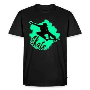 Patineur patinage skateboard, skate sk8 - T-shirt Premium bio Homme - noir - Devant - Nico (187cm)