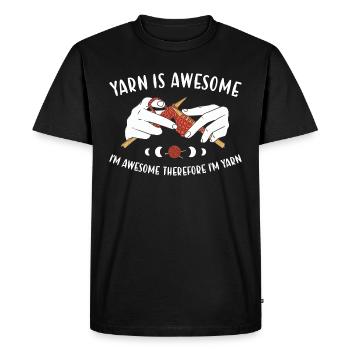Le fil est génial donc je tricote du fil - T-shirt Premium bio Homme - noir - Devant - Nico (187cm)