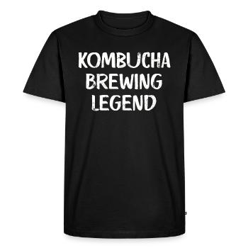 Kombucha Brewing Legend - Men's Premium Organic T-Shirt - black - Front - Nico (187cm)