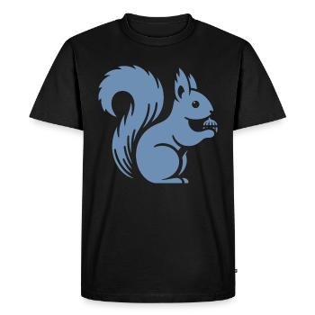 Minimalist Squirrel Silhouette with Nut - Men's Premium Organic T-Shirt - black - Front - Nico (187cm)