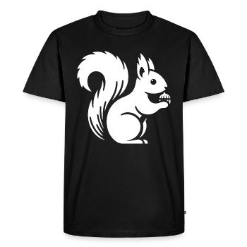 Minimalist Squirrel Silhouette with Nut - Men's Premium Organic T-Shirt - black - Front - Nico (187cm)