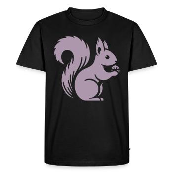 Minimalist Squirrel Silhouette with Nut - Men's Premium Organic T-Shirt - black - Front - Nico (187cm)