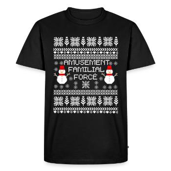 Amusement familial forcé Noël humour - T-shirt Premium bio Homme - noir - Devant - Nico (187cm)
