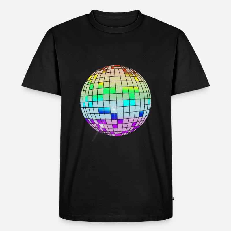 bunte Discokugel - Männer Premium Bio T-Shirt - Schwarz