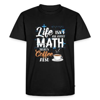 Cadeau mathématique et café de la vie d'un mathématicien - T-shirt Premium bio Homme - noir - Devant - Nico (187cm)