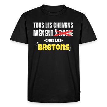 Bretons Idée Cadeau Bretagne Région Citation - T-shirt Premium bio Homme - noir - Devant - Nico (187cm)