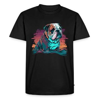 Bulldog Jour malheureux - T-shirt Premium bio Homme - noir - Devant - Nico (187cm)