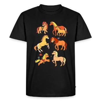 Équitation Poney Cheval - T-shirt Premium bio Homme - noir - Devant - Nico (187cm)