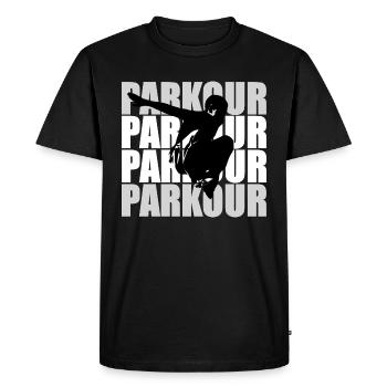 Parkour - T-shirt Premium bio Homme - noir - Devant - Nico (187cm)